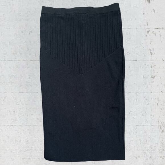 Nude Knit Black Zippered Women's Pencil Skirt Size Small Office Siren - Picture 4 of 6